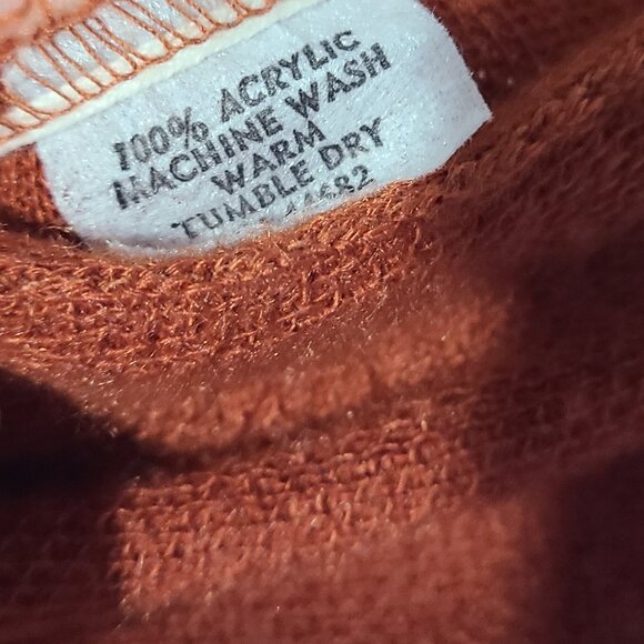 Vintage 80s Garan Burnt Orange Cardigan Sweater Men's Size Large Made in USA - Picture 5 of 6